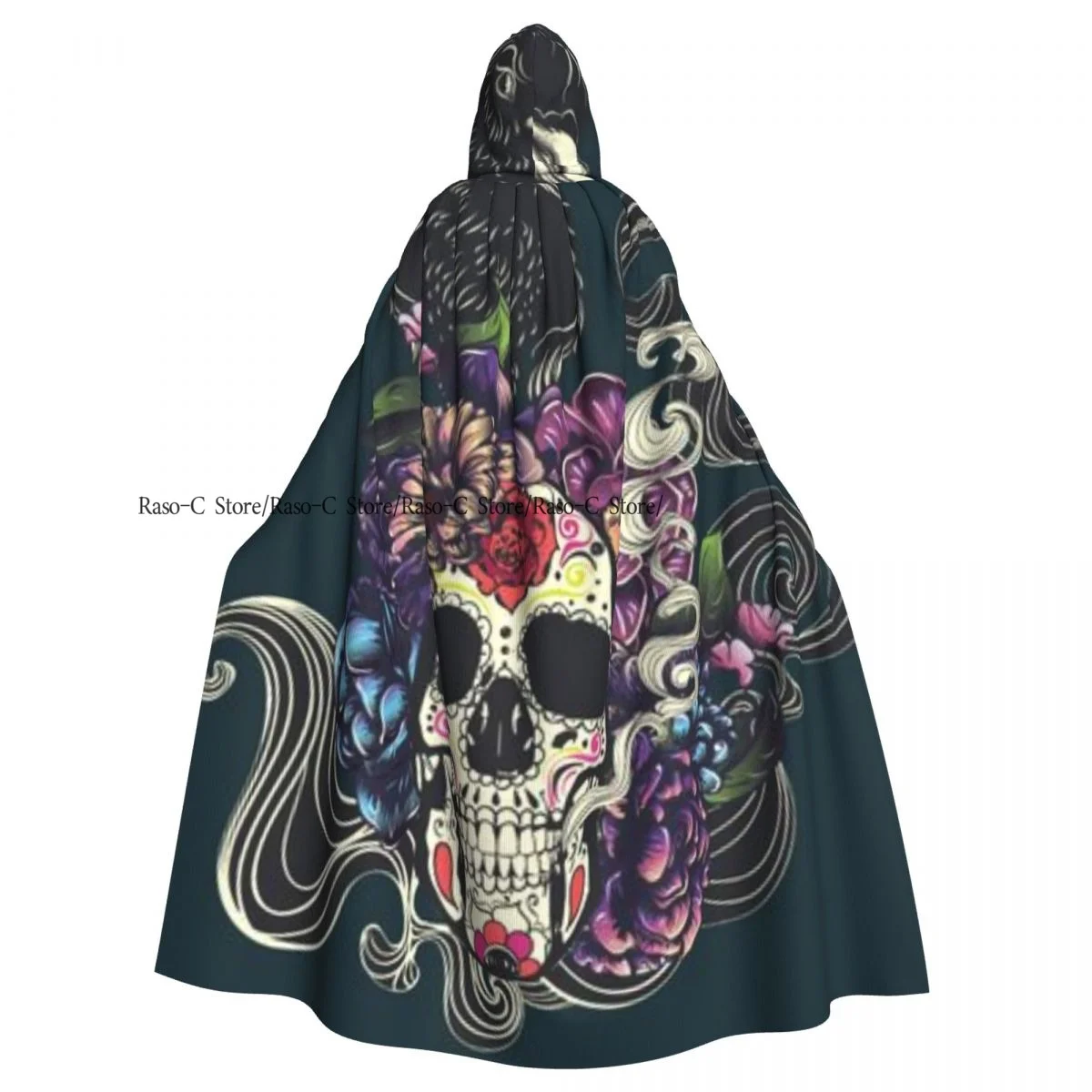Плащ с капюшоном плащ унисекс художественный День мертвых накидка ведьмы