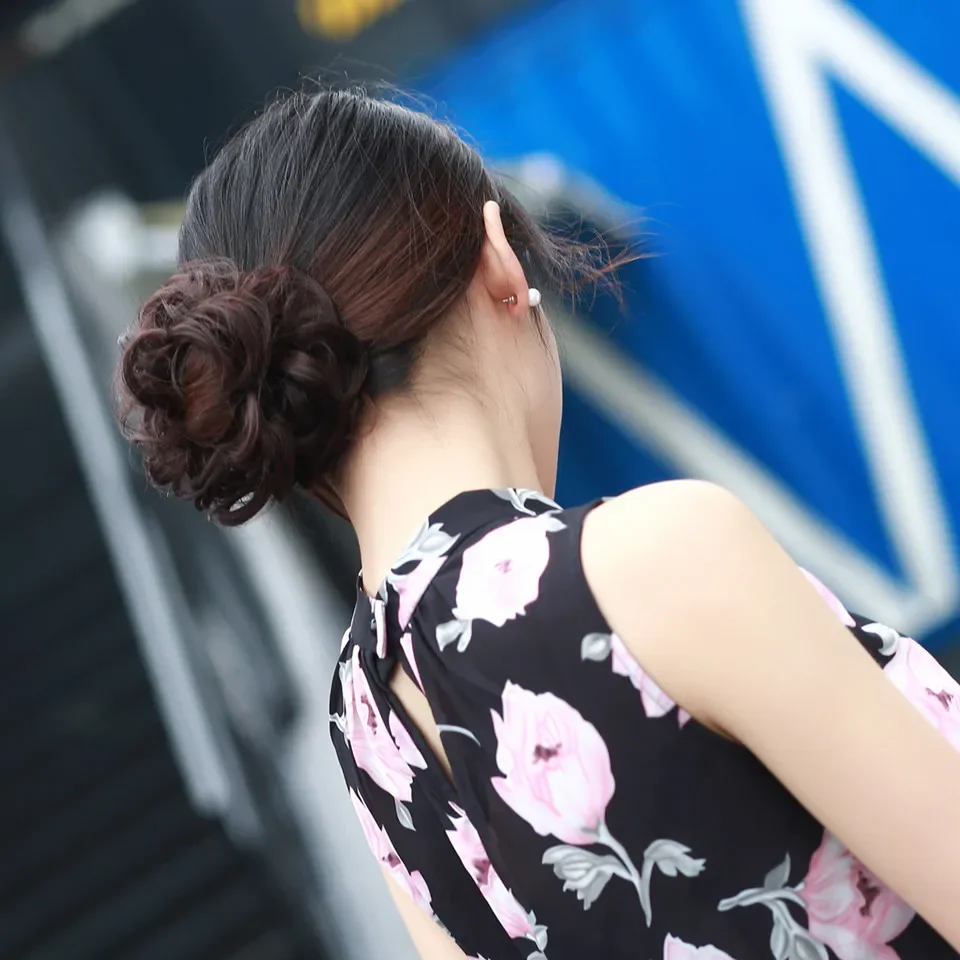 Большой синтетический пучок волос кусок волнистые кудрявые шиньон хвост