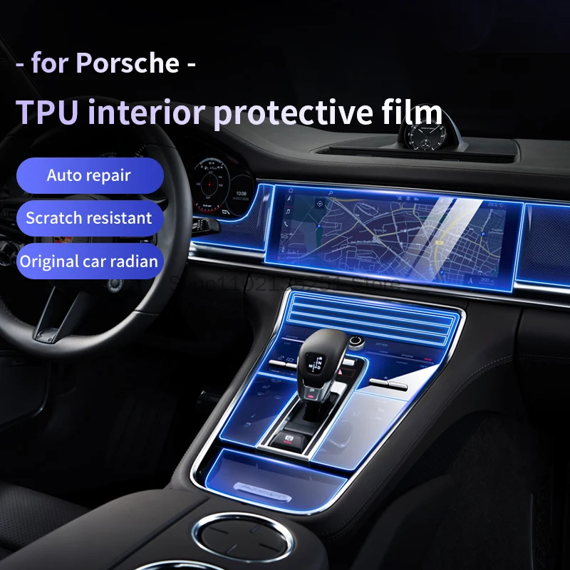 

TPU Protective Film Interior For Porsche Cayenne Palamela Macan 718 Console Gear Panel Screen Protector Sticker Accessories