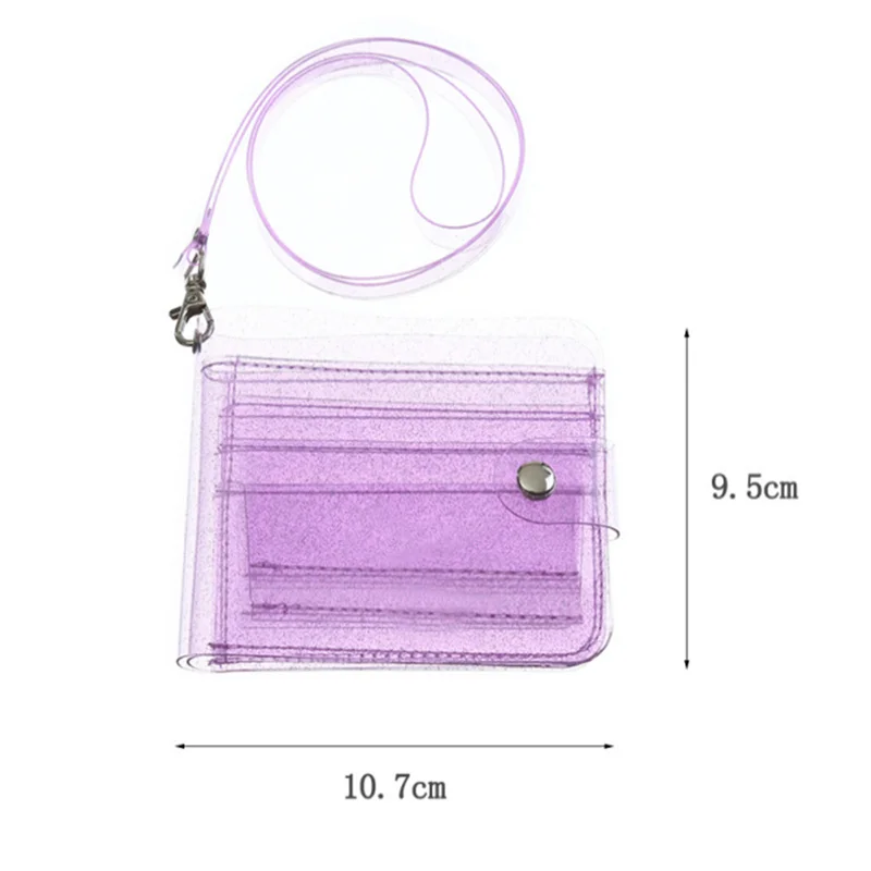 Transparent Fashion Coin Purse Women PVC Clear Short Purse Glitter Wallet Ladies Jelly Bag Credit Card Case Holder Wallet images - 6