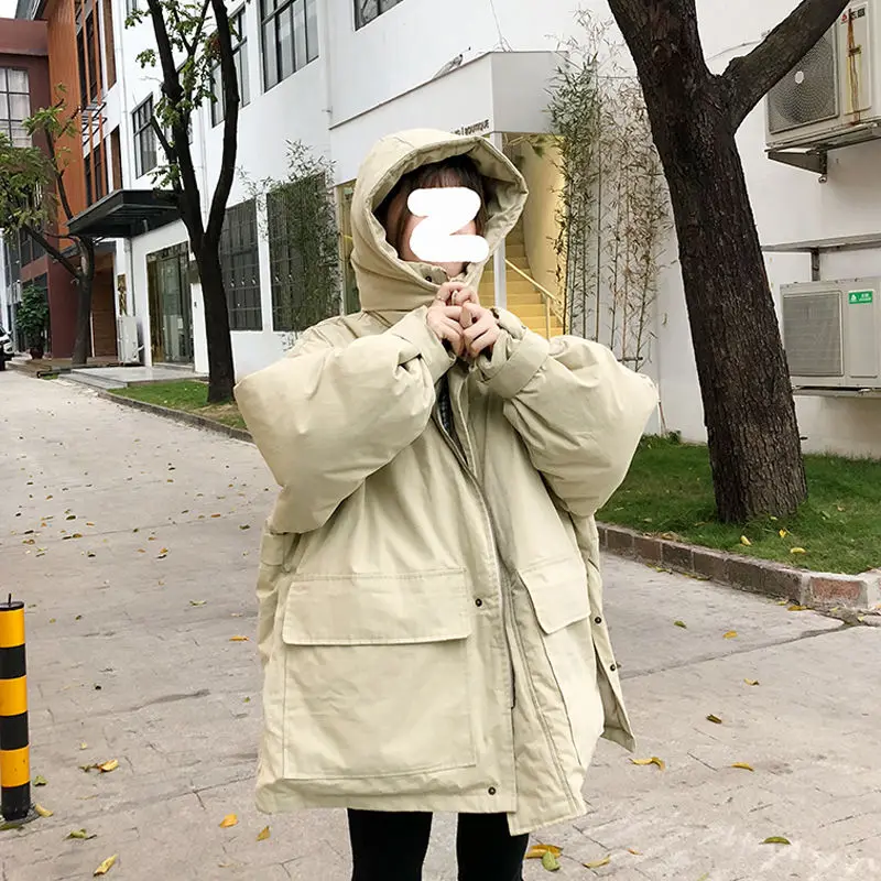 Plus Velvet Thick Thick Warm Hong Kong Style Loose Simple Korean Fashion Trend Hooded Solid Color Korean Cardigan Top