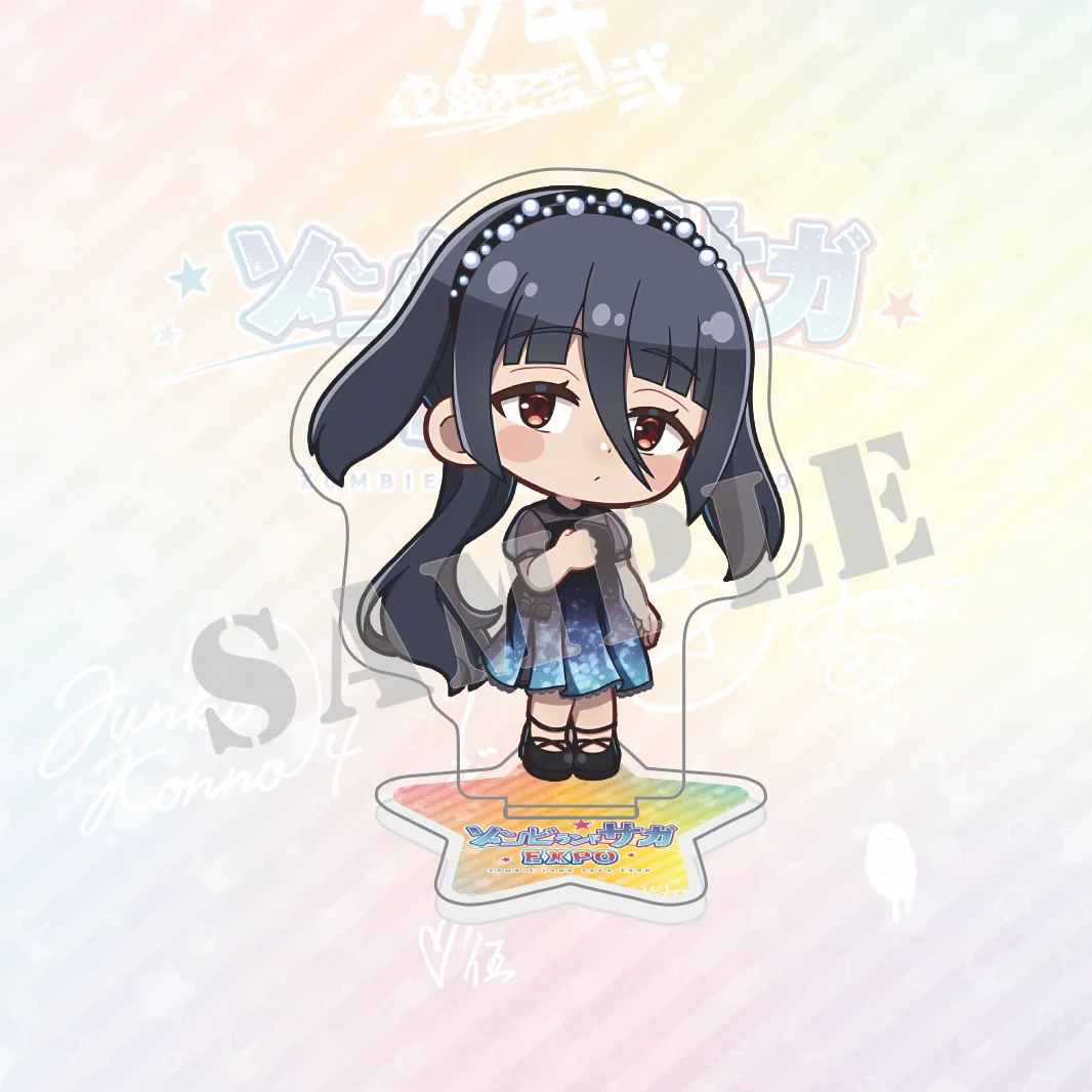 Фото Акриловая фигурка-стенд по аниме Zombie Land Saga: Starry Dress Chibi, настольная подставка, коллекционный брелок с девушкой Франчучу №5