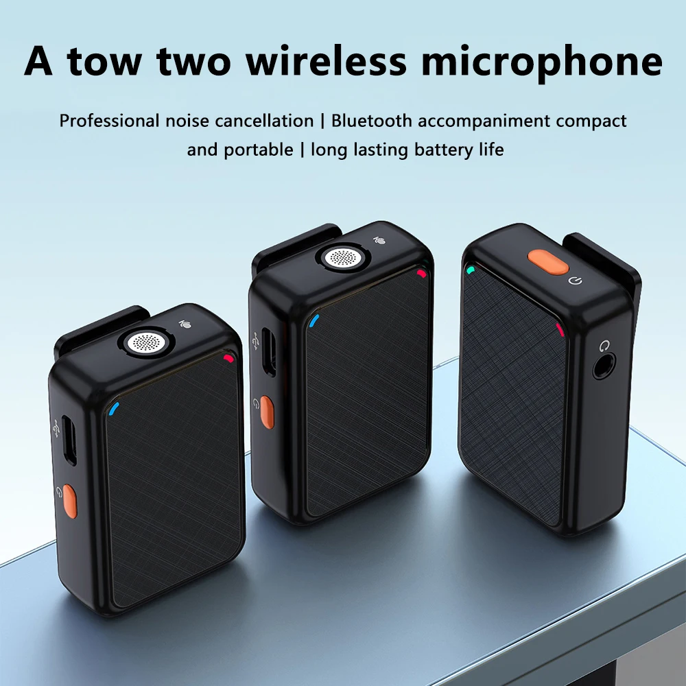 

Wireless Lavalier Microphone Noise Cancellation with Charging Case Protable Wireless Lavalier Mic for DSLR Video Recording