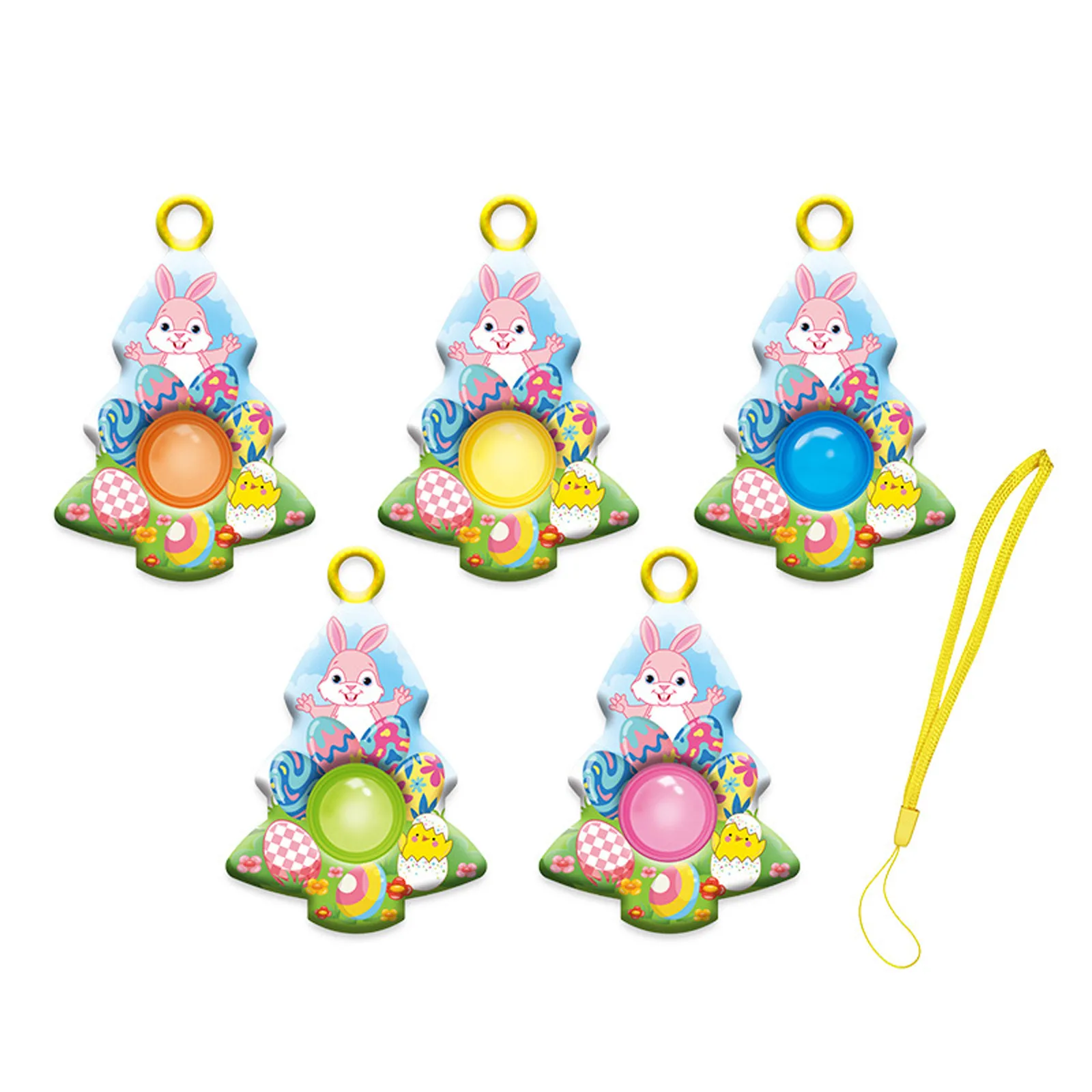 

5PCS Toys for Kids Easter Push Fidget Toy Decorative Pendant Bubble Sensory Toys For Anxiety And Stress Relief Fidget Toys