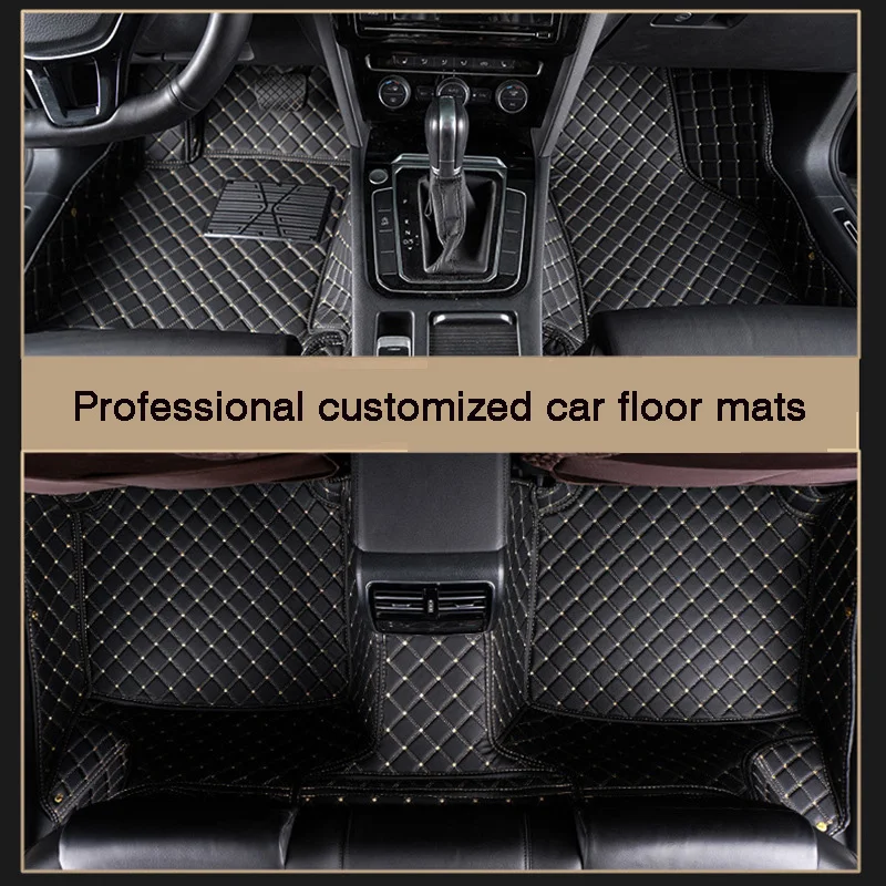 Full Surround Custom Diamond Checkered Car Floor Mat for SEAT Ateca Arona ibiza Leon Toledo Leon ST CUPRA  Auto Parts