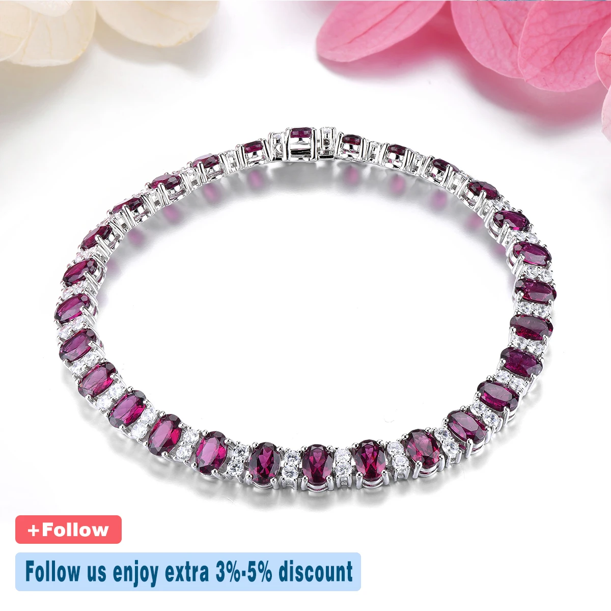 Розовый браслет с натуральным камнем