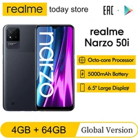 realme Narzo 50i Global Version 6 5 inch 4GB 64GB 8MP Selfie HDR Camera Massive 5000mAh Battery SIM Card Android Smartphone
