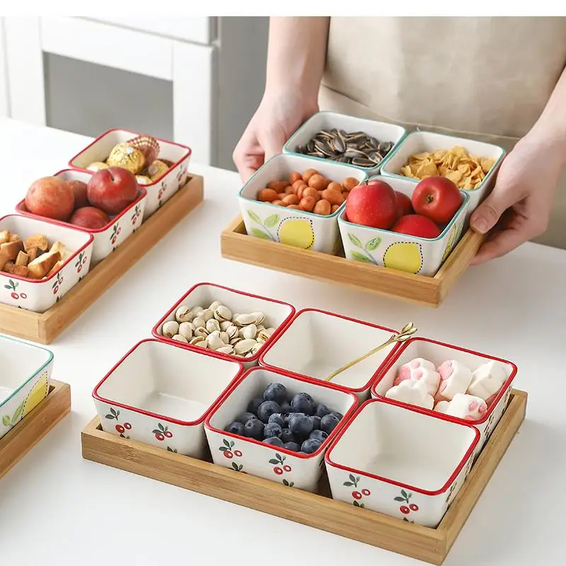 Керамическая тарелка для закусок ваза фруктов журнальный столик гостиной