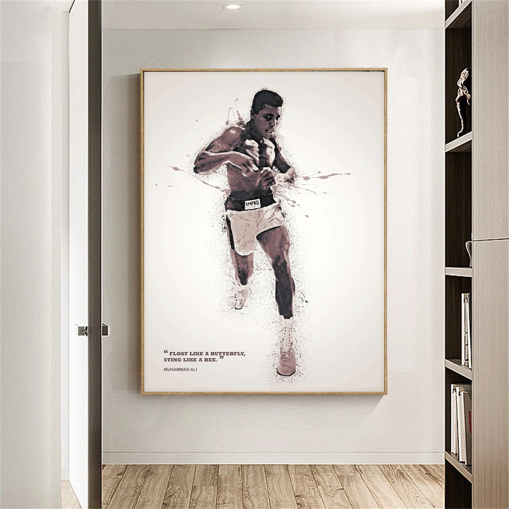 

Боксерский король Мухаммед Али, искусство, мотивирующее реальное, ПВХ плакат, полипропиленовый клей, прозрачный, водонепроницаемый, отрыва...