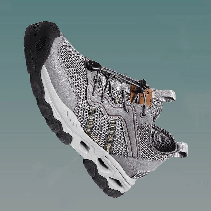 GOLDEN CAMEL Outdoor Men's Shoes 2023 Summer New Light Breathable Soft Elastic Hydrophobic Grip Urban Mesh Walking Shoes for Men