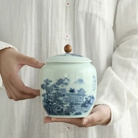 japanese tea box storage organizer decorative ceramic canister tea caddies candy jar cookie boite a the kitchen accessories