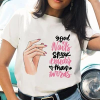 women t shirt fashion womens graphic finger nail cute printed top tshirt female tee shirt ladies clothes white black t shirts