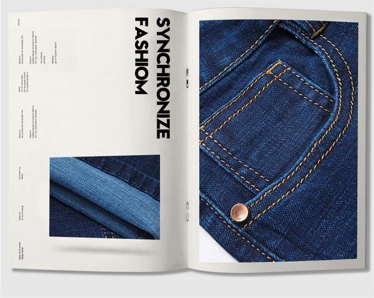 Quick Delivery OF New Men's Business Style Elastic Jeans With Straight Fit And Casual Blue Black Fashion Brand Pants