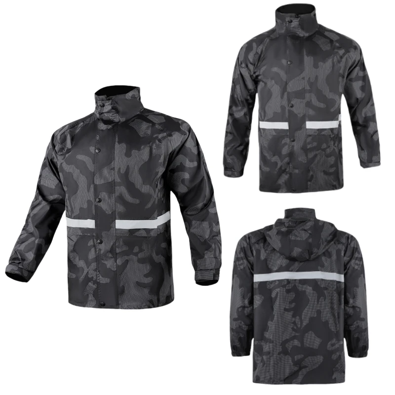 Черный камуфляжный раздельный костюм для взрослых велосипедный работы на