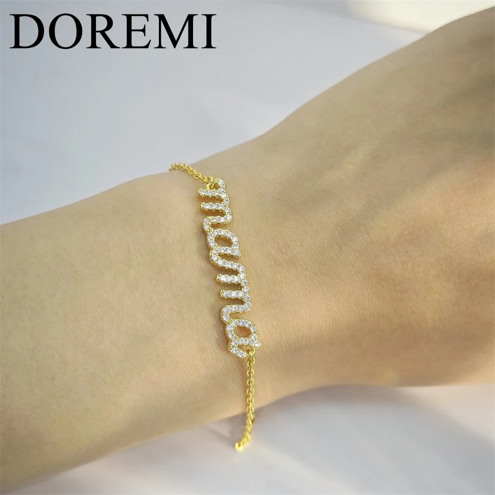 DOREMI Copper Materials MAMA Bracelet Necklace Crystal Letters Fashion Jewelry Bracelet Pink Box Mother's Day Gift Jewelry