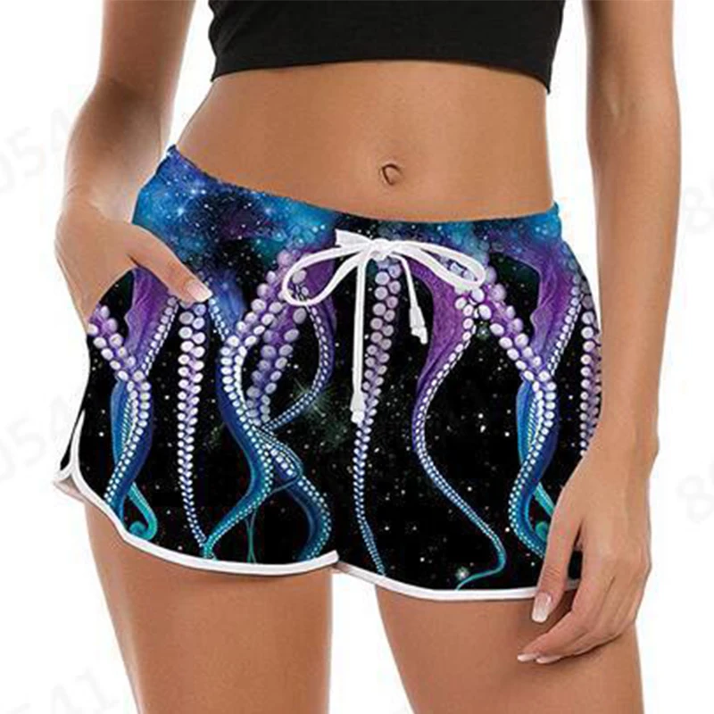 

Новинка 2022, летние женские спортивные шорты, пляжные шорты, одежда для плавания, пляжные шорты, спортивная одежда для фитнеса с разноцветным...