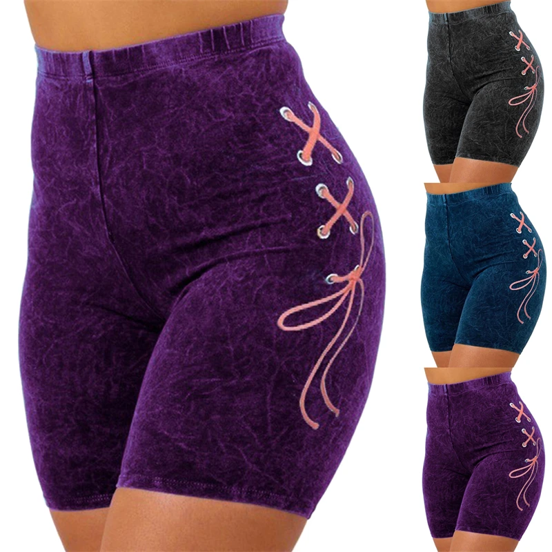 

Women'S Tight Shorts High Waisted Fashion Shorts Elastic Solid Color Elastic Simple Ladies Thin Pants 2022 new