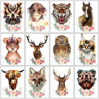 5d diy diamond painting cat full squareround diamond embroidery deer tiger animals cross stitch flower home decoration