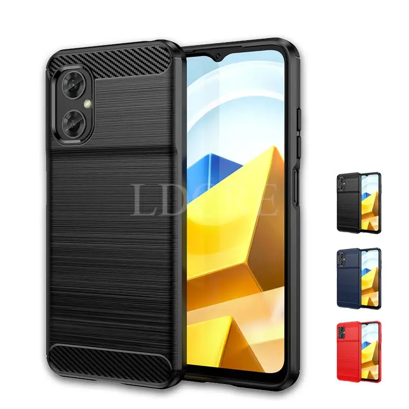 For Xiaomi POCO M5 Case Silicone Cover POCO M5 TPU Protect Rubber Fiber Slim Case For POCO M5 M5S X4 GT F4 M4 X4 Pro X3 M3 Cover