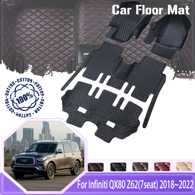 

Car Carpet Floor Mat For Infiniti QX80 Z62 2018 2019 2020 2022 7seat Waterproof Pad Car Floor Mats Tapis Voiture Car Accessories