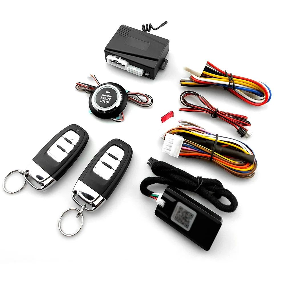 

12.0V Remote Starter with 2 Remote Controller for Car Keyless Entry PKE Remote Engine Starters BT Phone Control Central Lock Kit