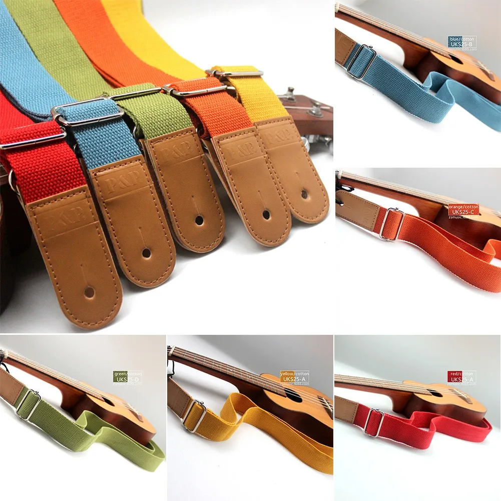 1pc Ukulele Strap Adjustable Solid Color Soft Guitar Hang Neck Belt Music Instrument Straps Sling Comfortable Accessories