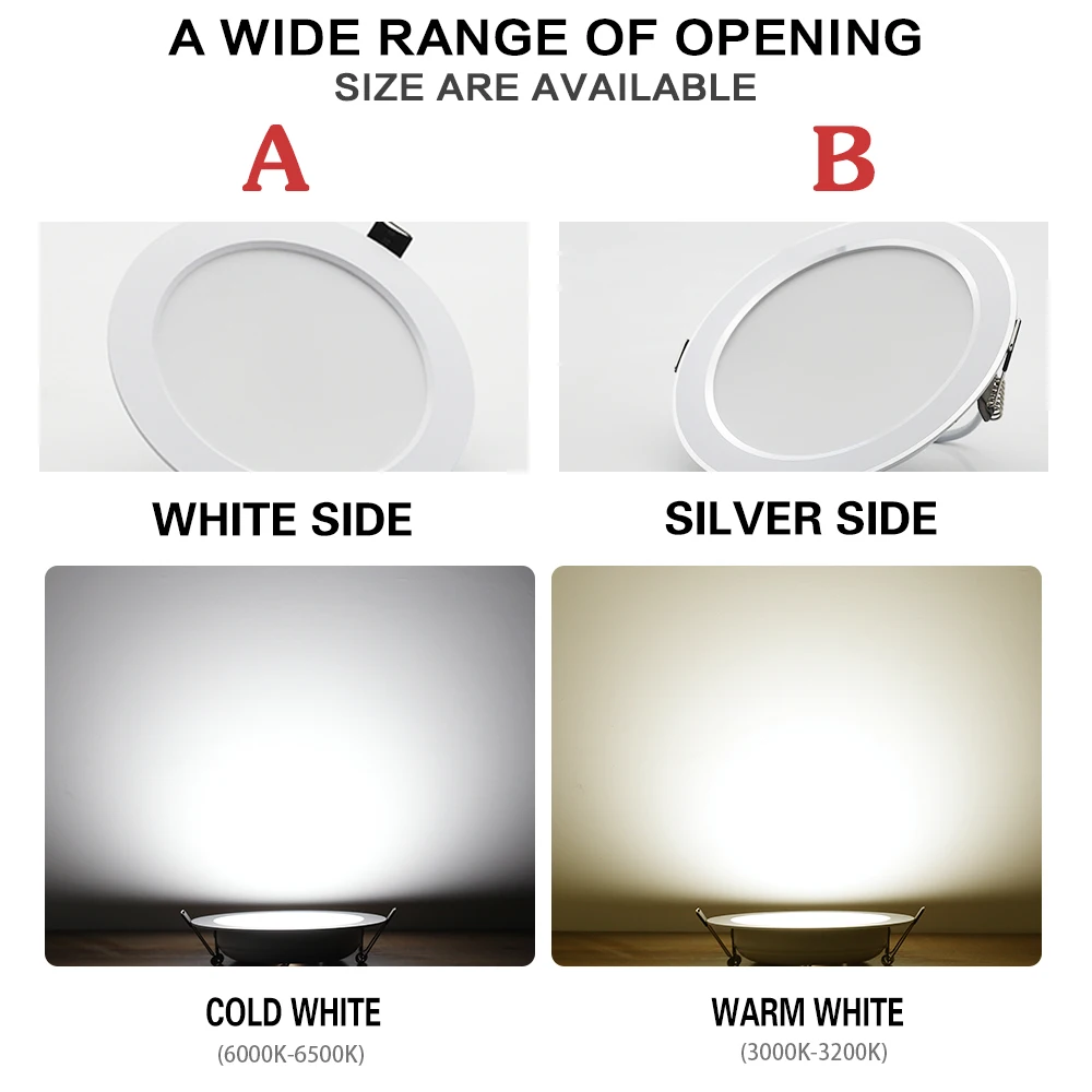 10pcs led downlight 7w 9w 12w 15w 18w round recessed ceiling lamp ac 220v down light home decor bedroom kitchen spot lighting free global shipping