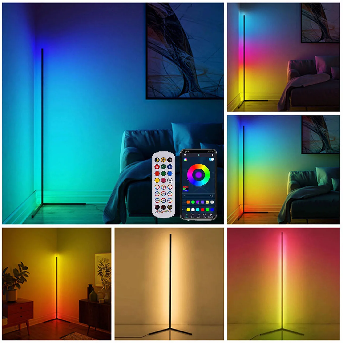 торшер напольный Угловой светодиодный RGB светильник с питанием от USB