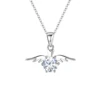 You Angel Wings 1ct 6.5mm Moissanite Necklace - Solid Silver 925 Jewelry 1