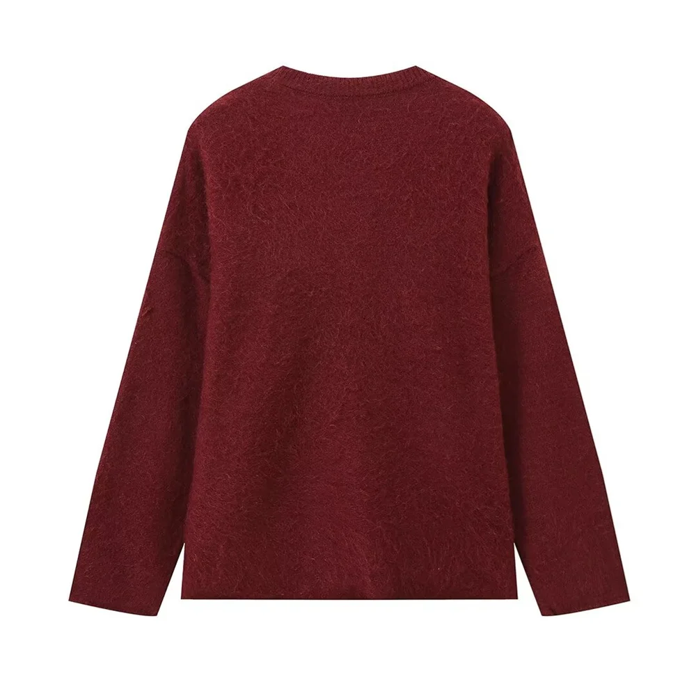 PB&ampZA женский свободный топ с круглым вырезом и длинными рукавами на осень зиму