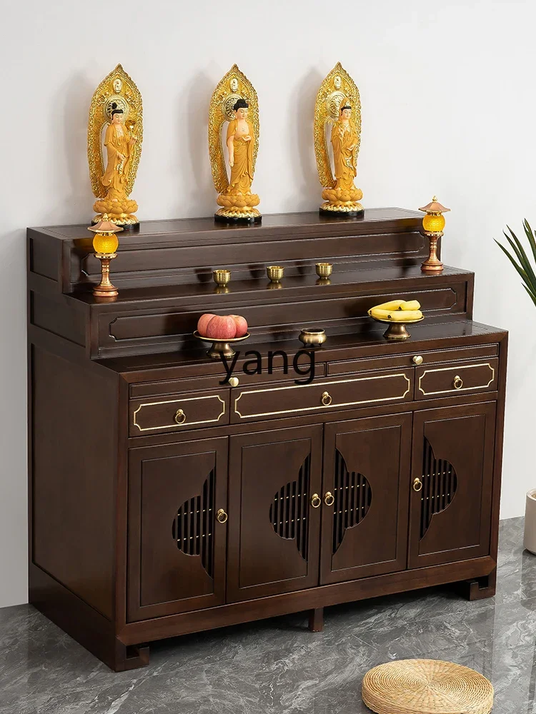 Домашний китайский Бодхисаттва Гуань Гонг Xianjia из цельного дерева с шкафом