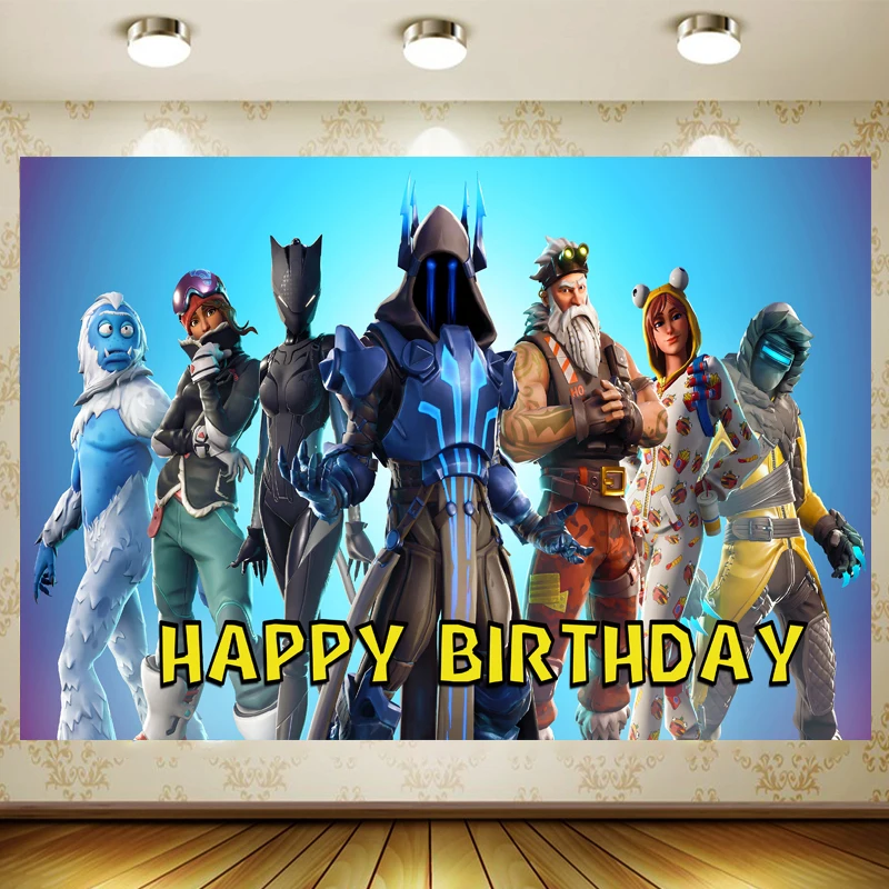 Fortnitee товары для дня рождения украшения индивидуальный игровой фон баннер