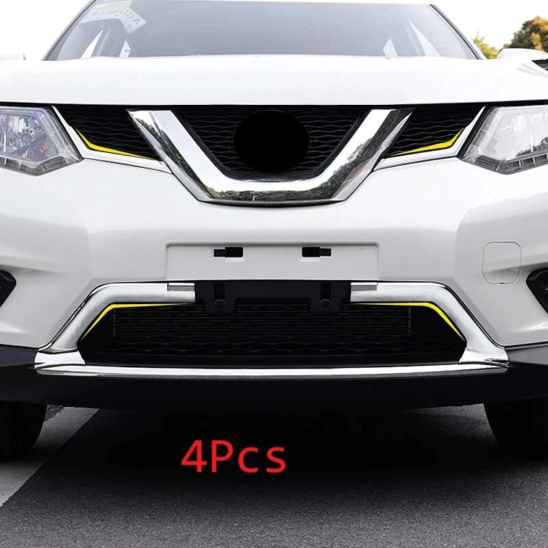 

ABS Chrome For Nissan X-Trail Rogue T32 2014 2015 2016 Bumper Front Lower Grille Grill Air Cover Trims Styling Car Accessories