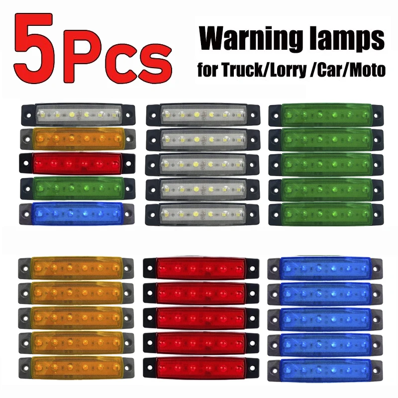 

6 LED Truck Side Width Light Lorry Trailer Marker lights Night Safty Indicator Warning lamp Waterproof Signal Lamps 12V 24V