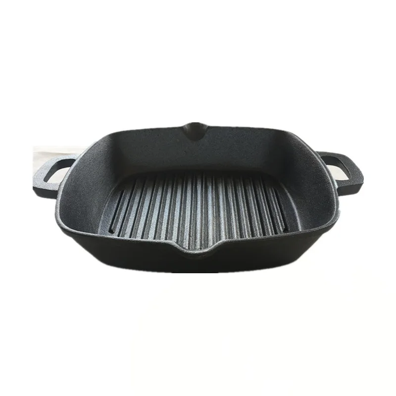 Чугунная квадратная плита для барбекю подставка стейка неприлипающая сковорода