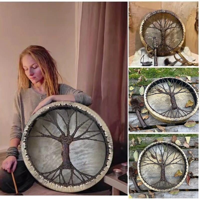 

Tree of Life Shaman Drum Shaman's Gift Siberian Spirit Music Tympanum Handmade Decorative Crafts Design Decoration Home Decor