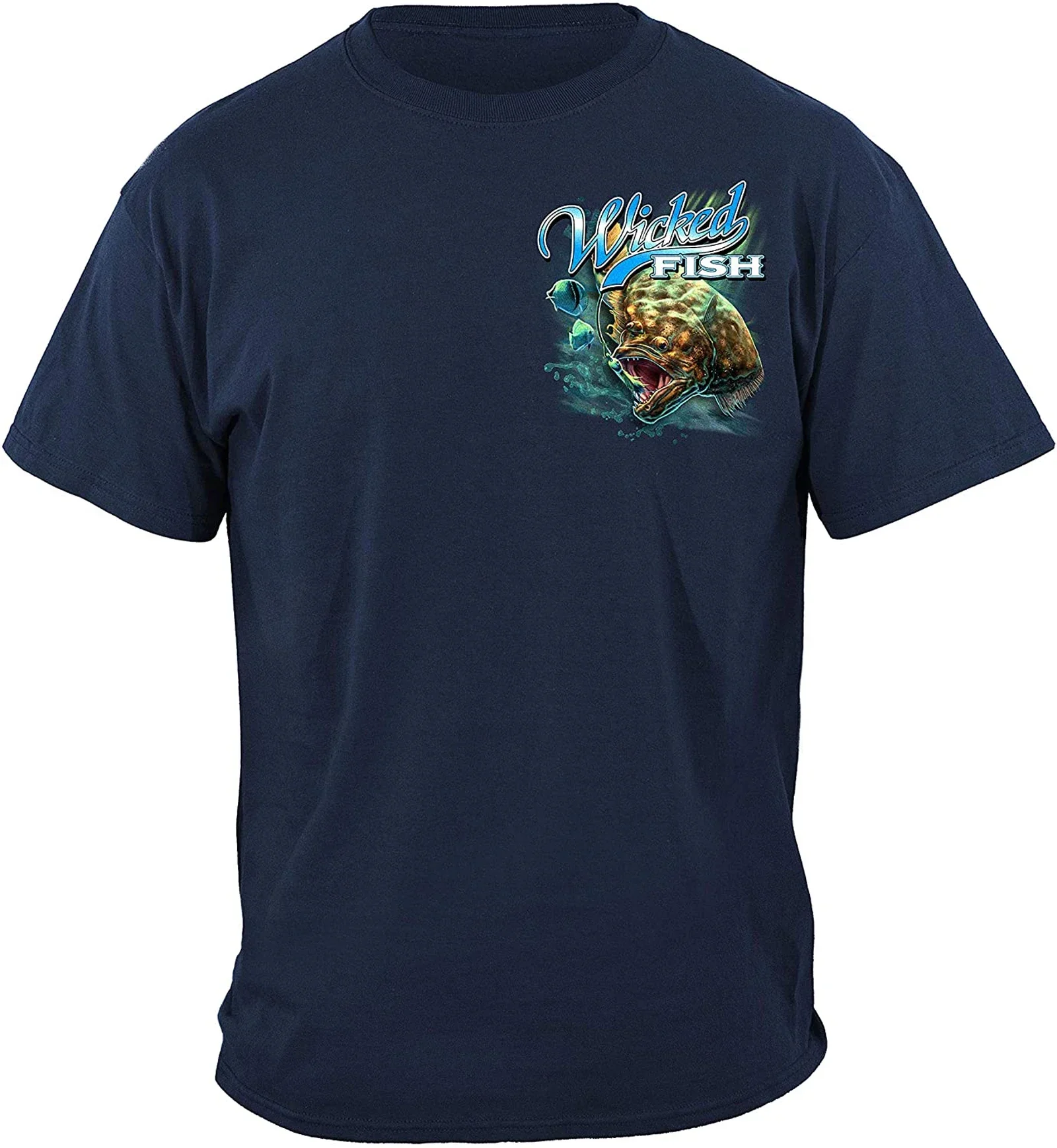 Fighting Buck Tail Fluke Lure Fisherman Anglers Футболка для рыбалки 100% хлопок с круглым вырезом и