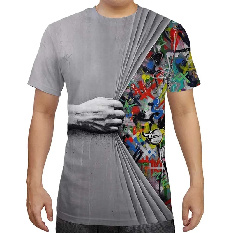 

Abstraction 3D Printed Men's T Shirts Summer Trends Streetwear Personality Casual Short Sleeve Tees Kids Tops Women Clothes