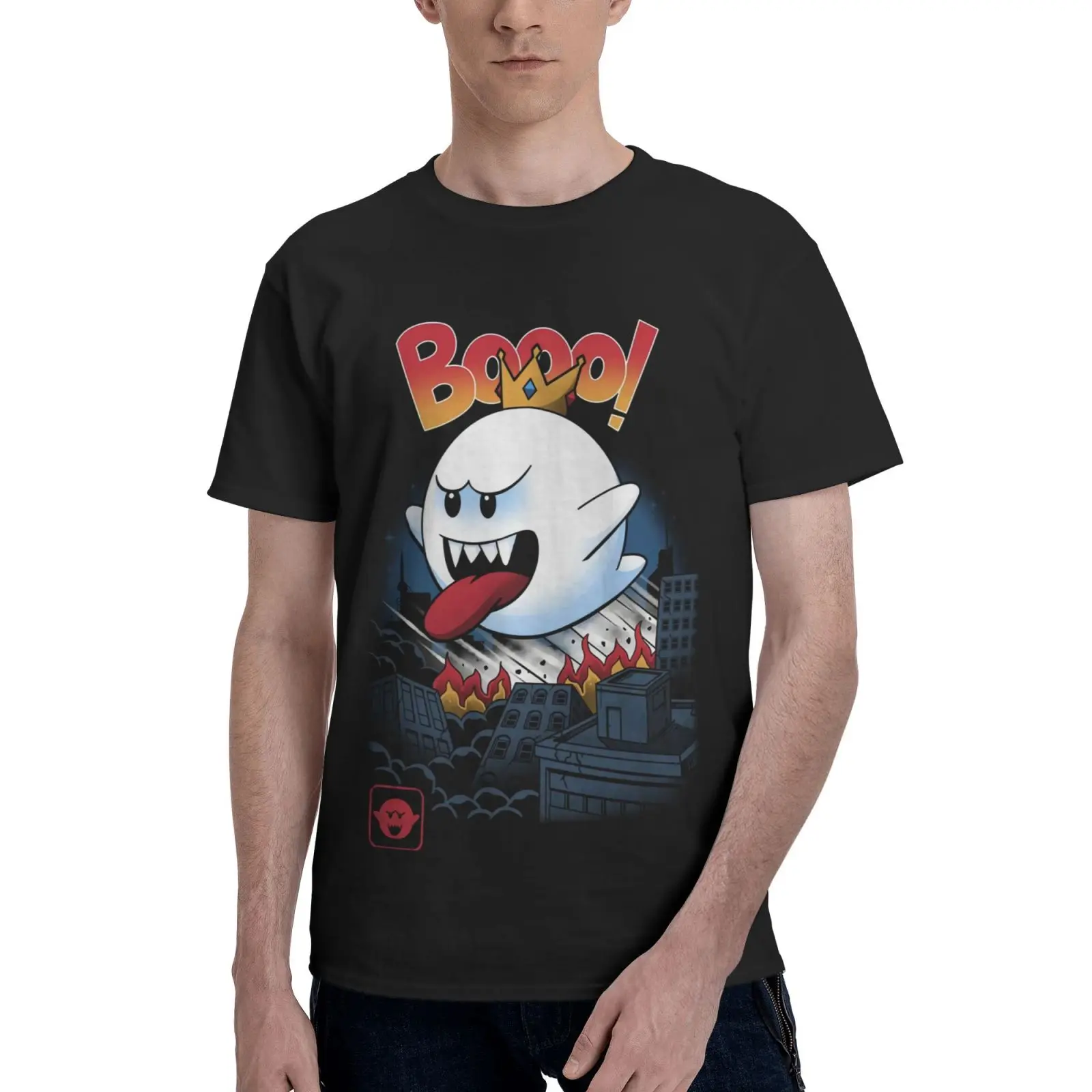 

Футболка King Boo Kaiju с японским монстром, Мужская одежда для манги, футболки для женщин, Мужская футболка в стиле Харадзюку, футболка большого р...