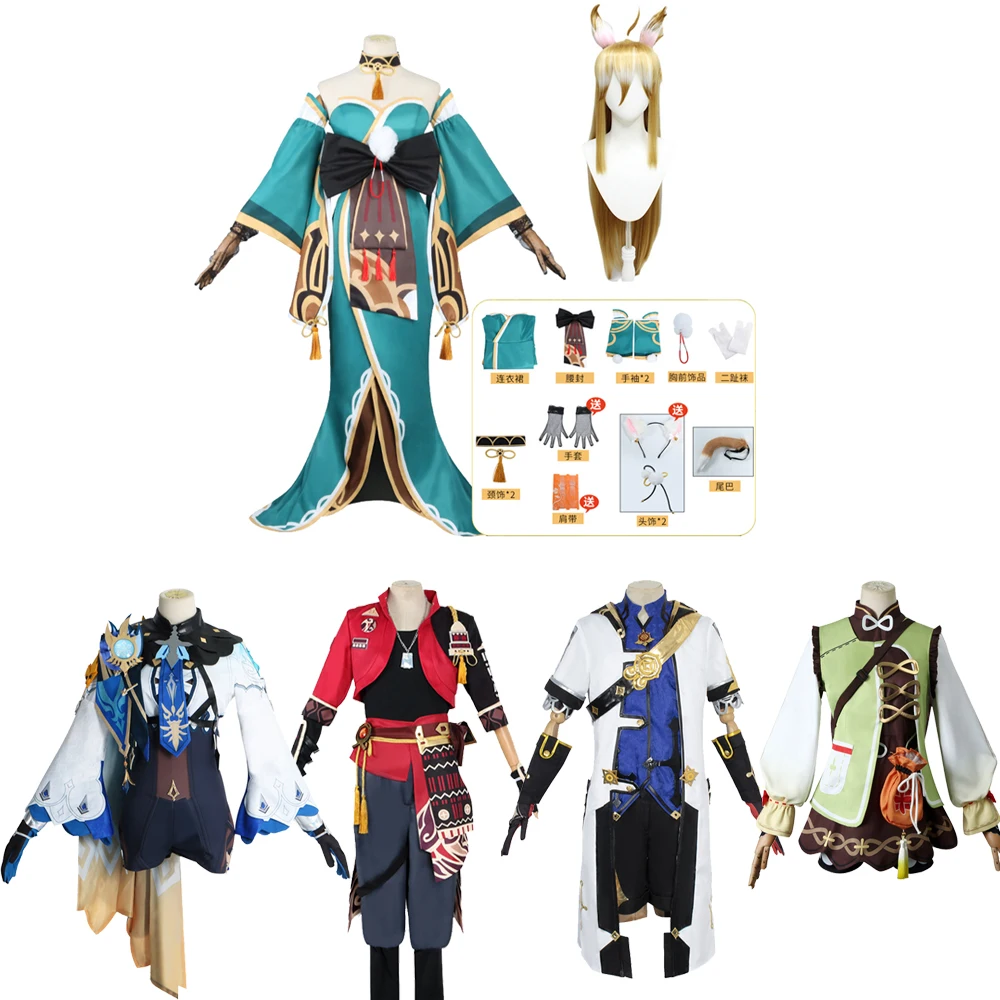 

Anime Genshin Impact Thoma Dehya Cosplay Yaoyao Eula Kaedehara Kazuha Halloween Party Carnival Outfit Costume Wig Albedo Gorou