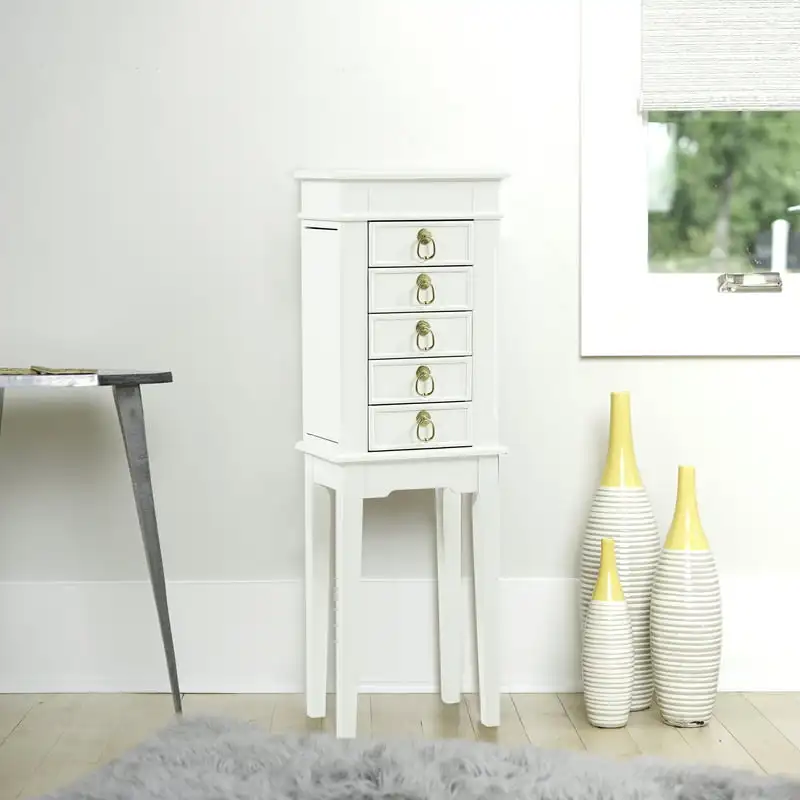

Kami White Jewelry Armoire for Organizing & Sotrage