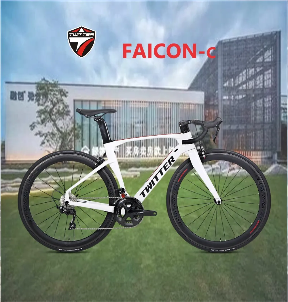 

2022 TWITTER factory direct supply FALCON 700C carbon fiber road bike RIVAL-22S C/V brake carbon fiber racing road bike bicycles