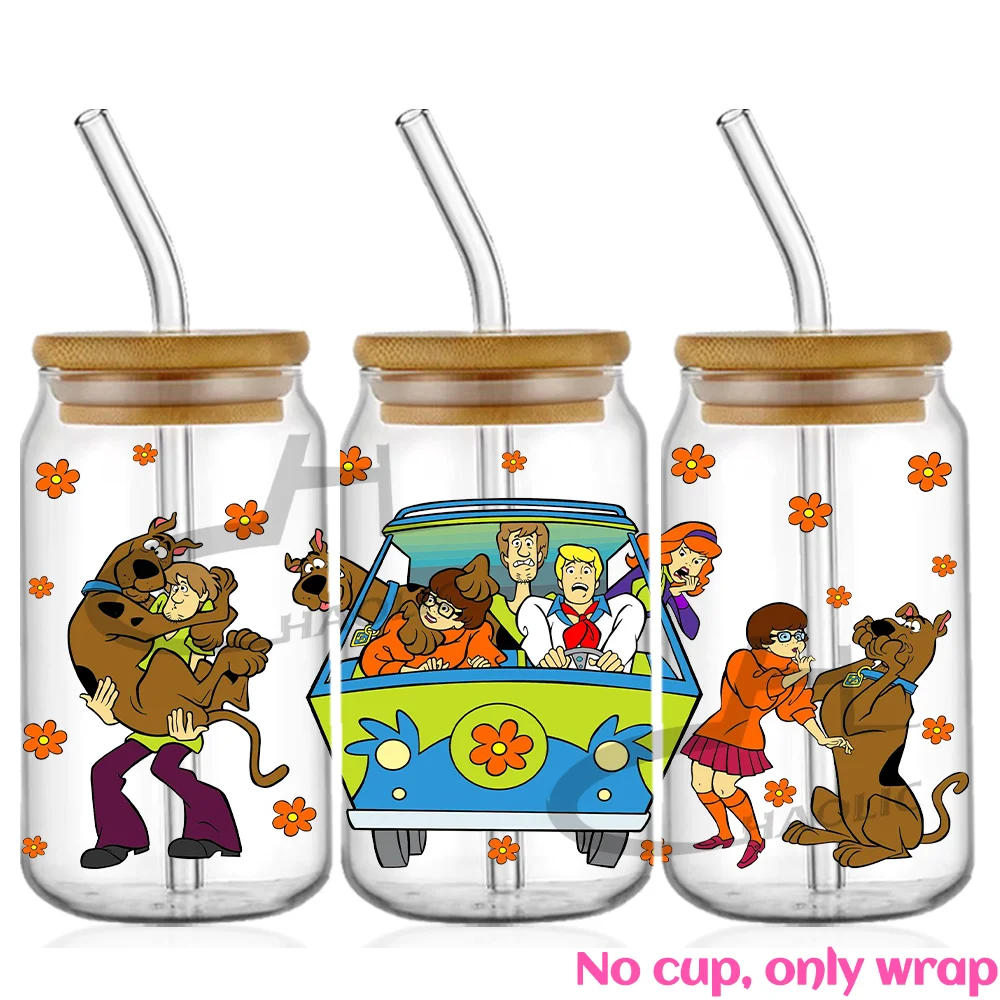 80s Vintage Cartoon UV DTF 16oz Cup Wrap Libbey Glass Plastic Can Wraps Selfadhesive Sticker Ready to Ship Not Included