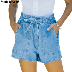 harajuku high waist elastic tassel casual jean shorts women's summer denim Shorts for women Woman je