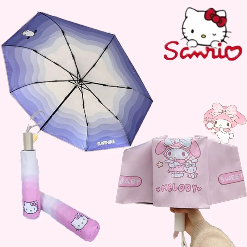 

Kawaii Sanrio Hello Kitty Pachacco Sunshade Cinnamoroll My Melody Cute Cartoon Students Sunny Day Rainy Day Folding Umbrella