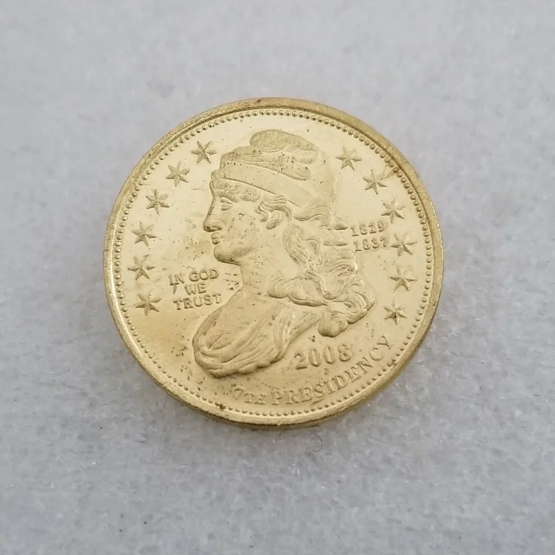 

American 2008 Brass Gold-plated Commemorative Collectible Coin Gift Lucky Challenge Coin