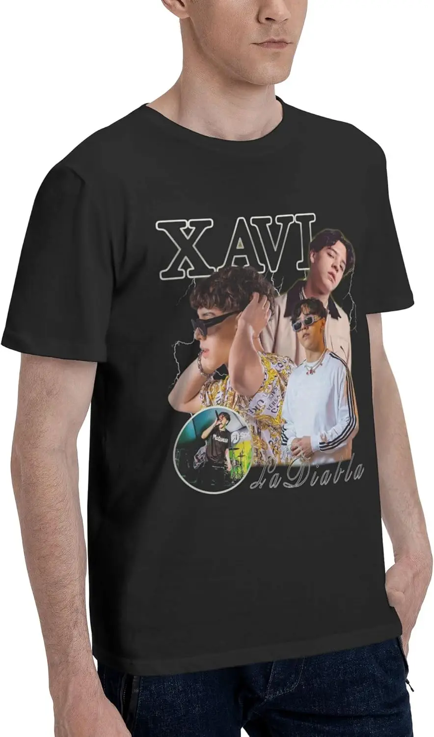 Мужская футболка с модным графическим принтом Xavis Music летняя хлопковая