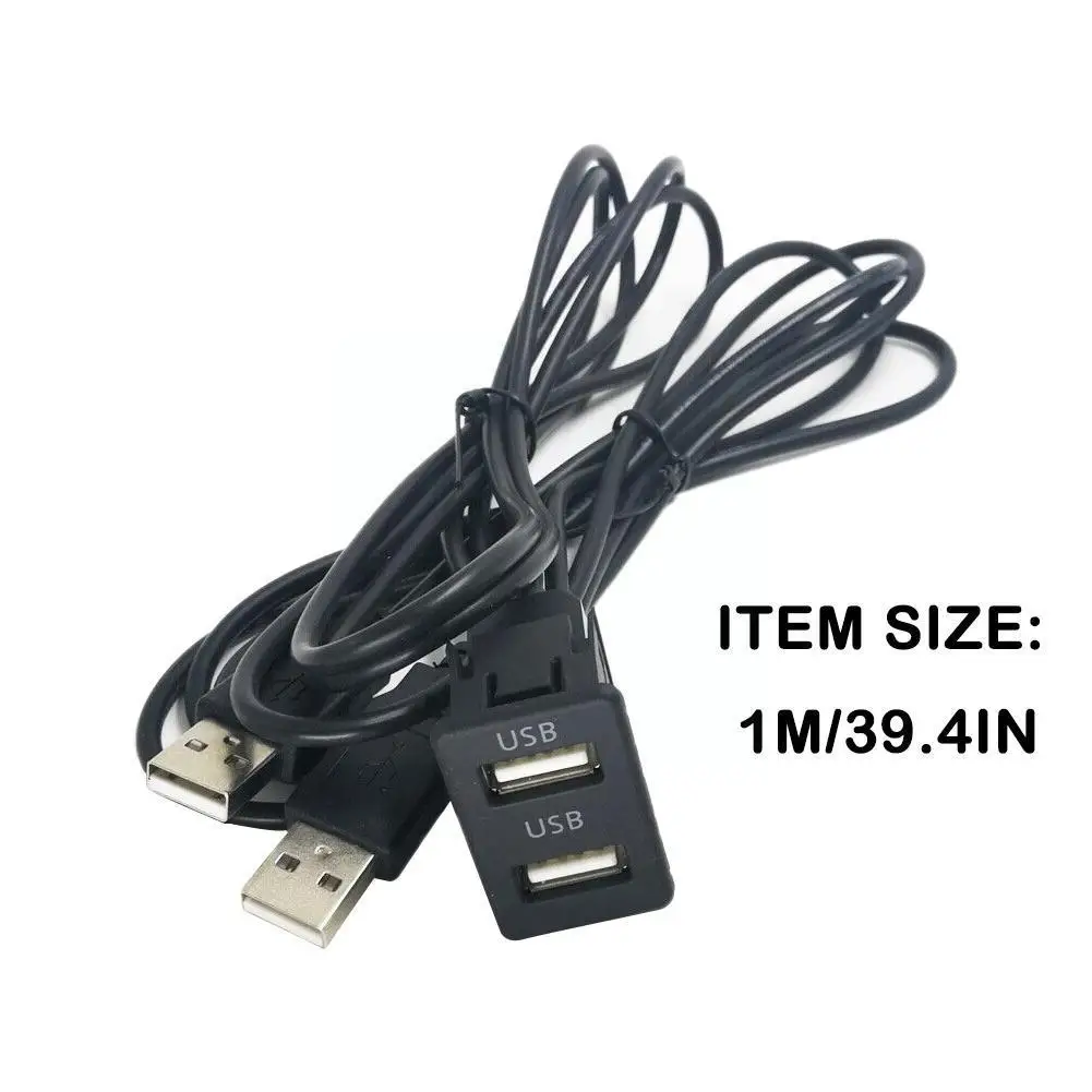 

100 см кабель-удлинитель для приборной панели AUX USB 2.0 панель портов Автомобильная лодка двойной USB-удлинитель адаптер для Toyota U0W2