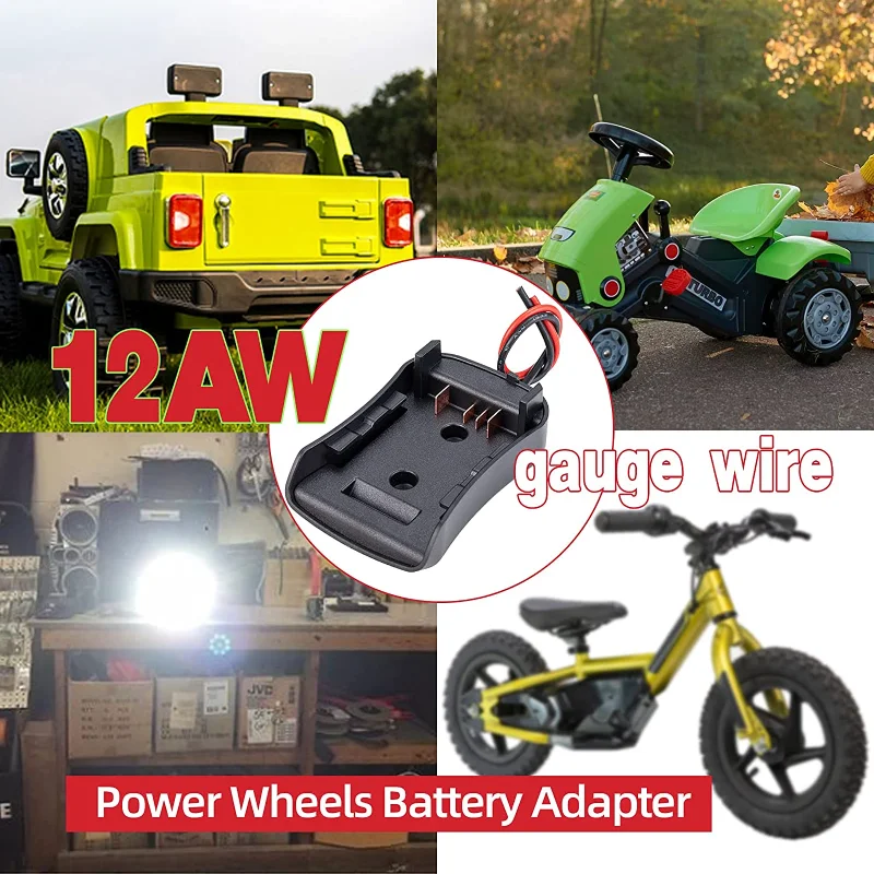 

12AWG For Dewalt 60V Max Battery Adapter Holder Dock with Wires for Power Wheels Connector For DIY Rc toys Robotics