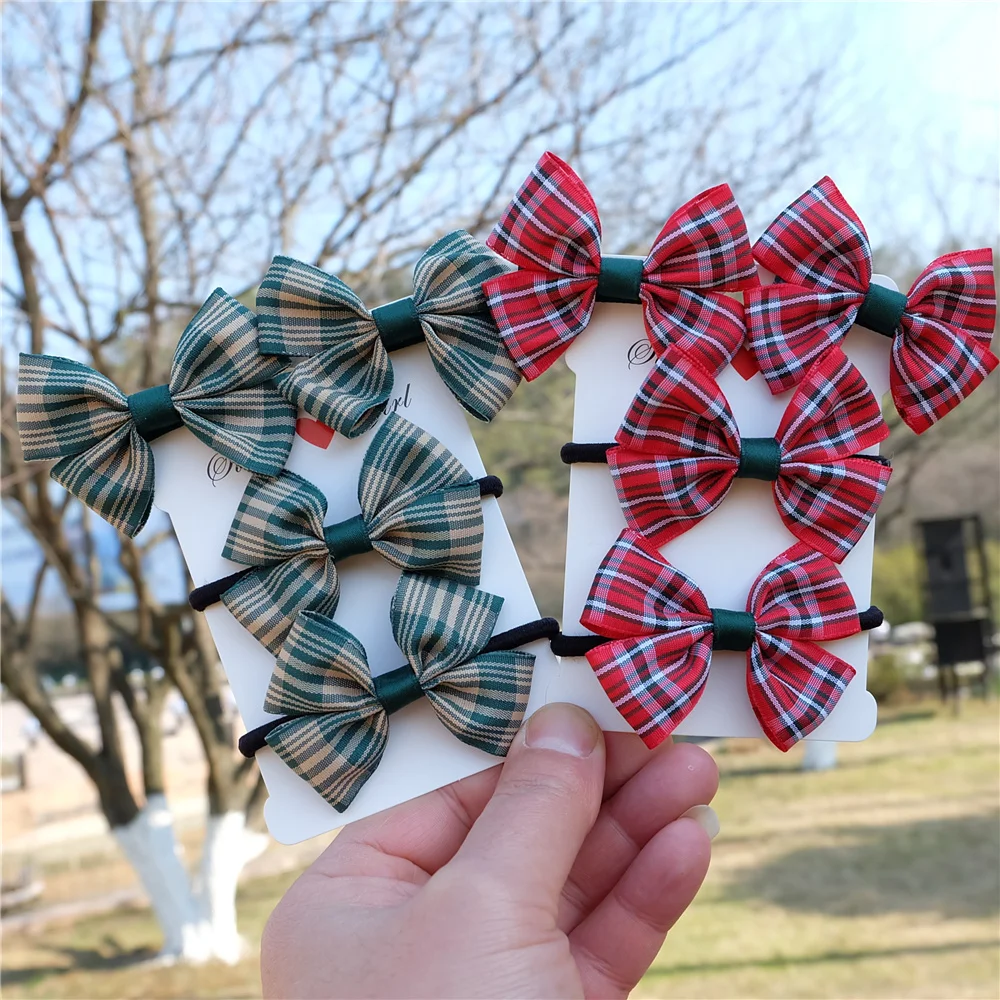 

Classic Plaid Bow Hair Accessories Set For Girls Women Hair Bands Kids Elastic Rubber Rope Children Hair Clips Cute Barrettes
